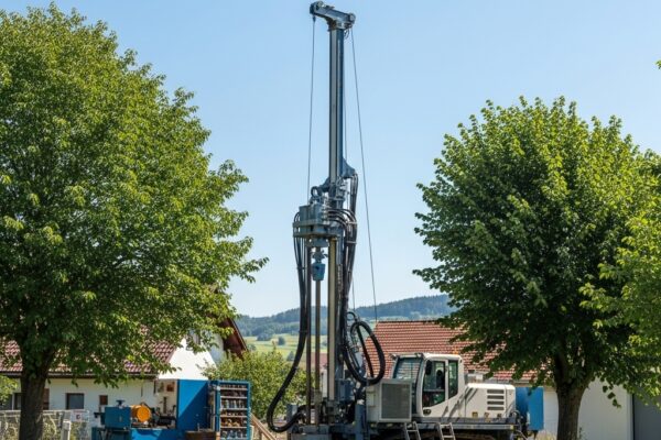 Kaip įsirengti vandens gręžinį be leidimo: svarbiausi žingsniai ir praktiniai patarimai Realistiška europietiška vandens gręžinio įrengimo vieta su modernia įranga ir aiškiu dangumi