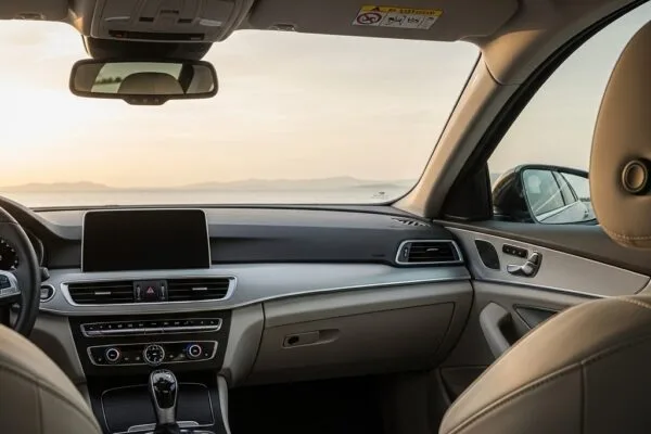 Girdėkite mėgstamą muziką be trikdžių: patarimai tobulesniam garsui Automobilio salonas su pagerinta garso kokybe, atspindintis ramią ir malonią vairavimo patirtį.